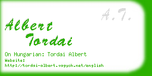 albert tordai business card